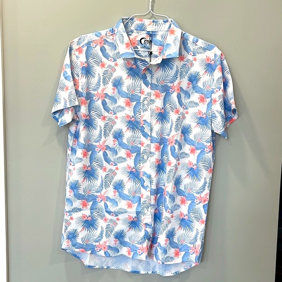 Men's ZYIA Hibiscus Prospect Buttondown Shirt-XL - Picture 2 of 11